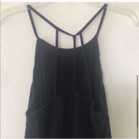 Abercrombie & Fitch Black Flowy Halter Lace Dress - Picture 4 of 5